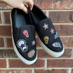 Zara Slip On Embroidered Patch Shoes